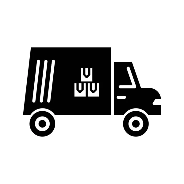Cargo szimbólum fekete ikon — Stock Vector