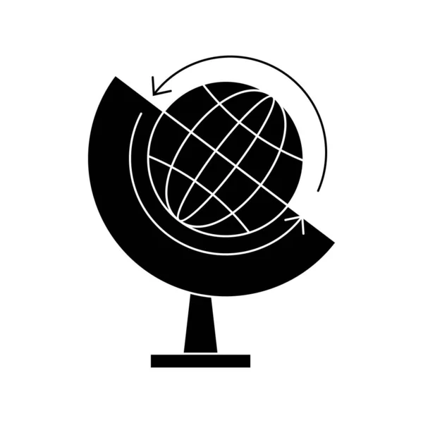 Globe Glyph czarny ikona — Wektor stockowy