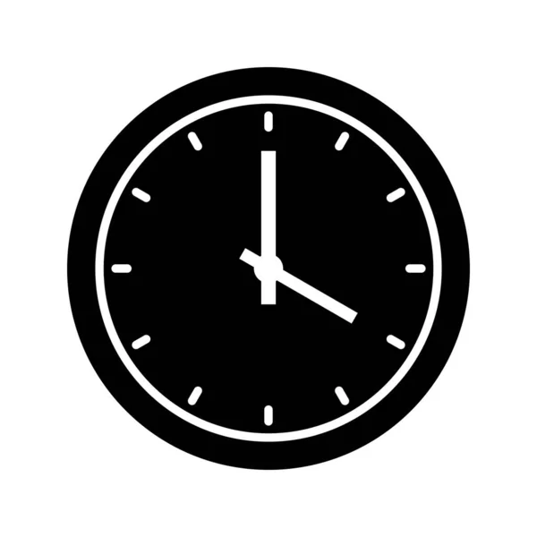 Saat glif siyah simgesi — Stok Vektör