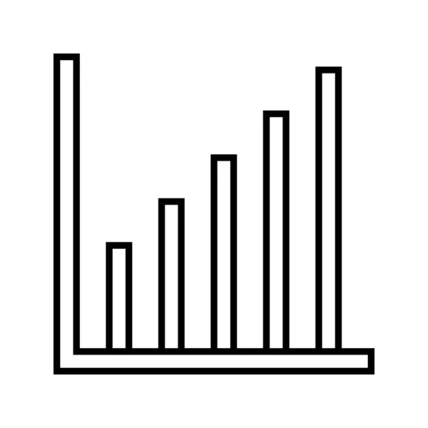Balkendiagramm Linie schwarzes Symbol — Stockvektor