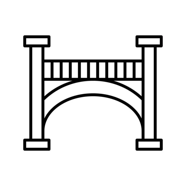Brug lijn zwart pictogram — Stockvector