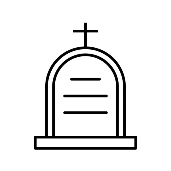 Línea de Cemetría Icono Negro — Vector de stock