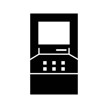 Güzel Atm makine glyph siyah simgesi