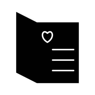 Güzel açık kart glyph siyah simgesi