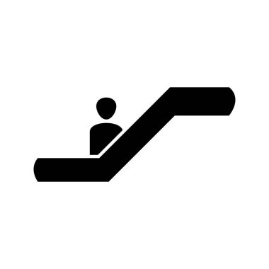 Güzel yürüyen merdiven glyph siyah simgesi