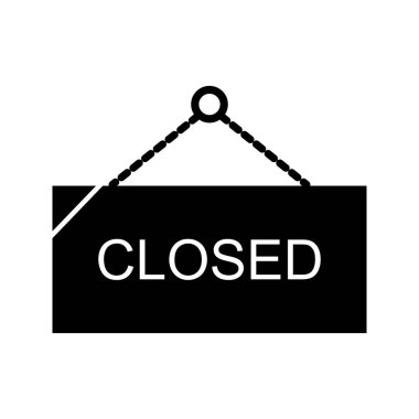 Güzel kapalı etiket glyph siyah simgesi