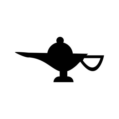Güzel büyülü lamba Glyph siyah simgesi