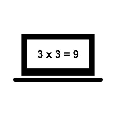 Güzel online hesaplama glyph siyah simgesi