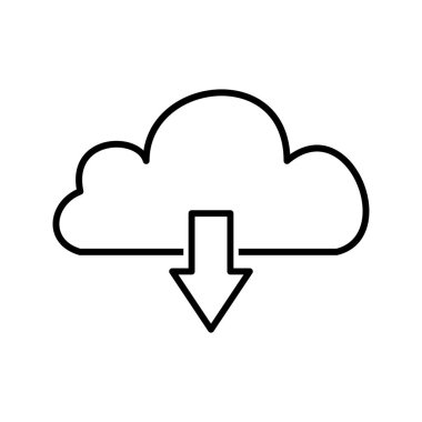 aşağı ok satırı siyah simgesi ile güzel bulut