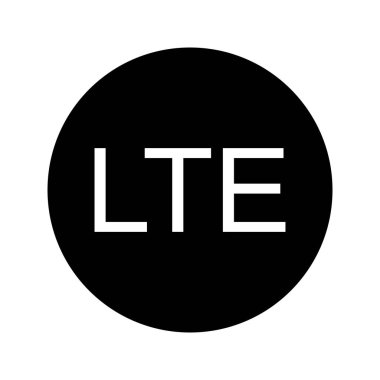 güzel Lte glyph siyah simgesi
