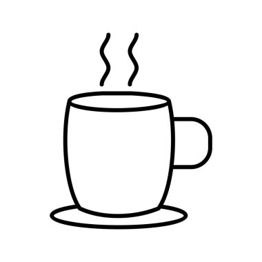 sıcak çay Güzel kış hattı siyah simge