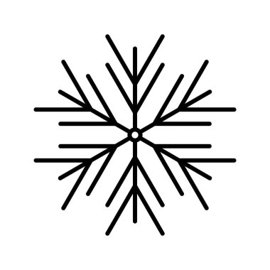Snowflake Güzel kış hattı siyah simgesi