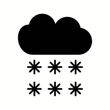 Güzel kar yağan glyph siyah simgesi