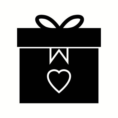 Güzel şimdiki glyph siyah simgesi