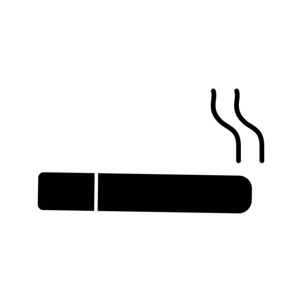 Hermoso icono negro glifo de cigarrillo — Vector de stock