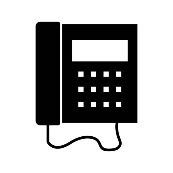 Mooie telefoon glyph zwart pictogram — Stockvector