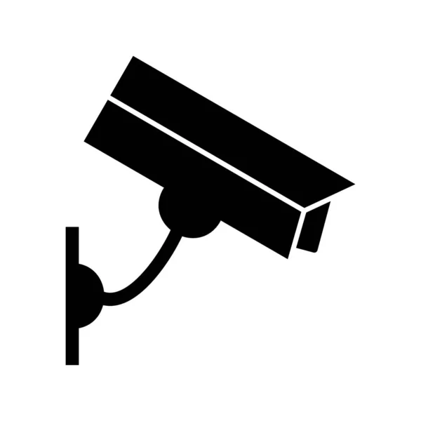 Prachtige CCTV camera glyph zwart pictogram — Stockvector