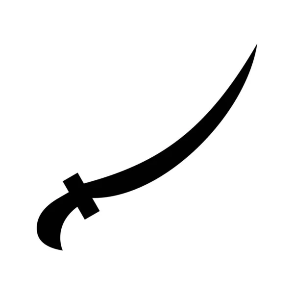 Krásný arabský meč-piktogram černá ikona — Stockový vektor