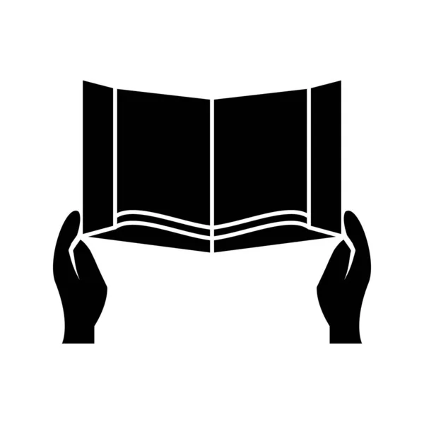Hermosa lectura libro sagrado Glifo icono negro — Vector de stock