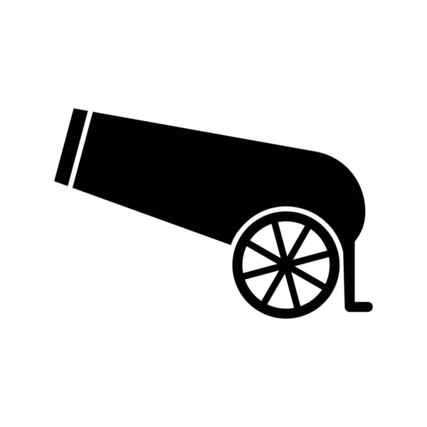 Mooie Cannon glyph zwart pictogram — Stockvector