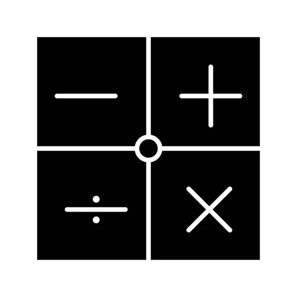 Belos símbolos matemáticos glifo ícone preto — Vetor de Stock