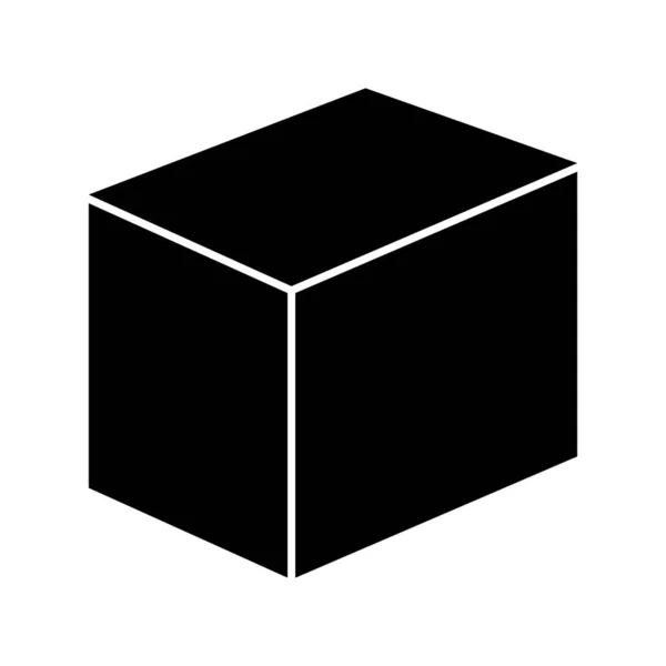 Hermoso icono negro cubo glifo — Archivo Imágenes Vectoriales