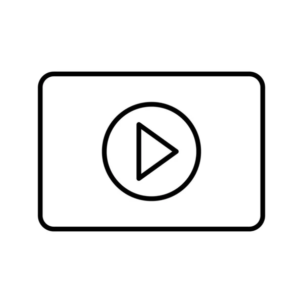 Hermosos videos línea negro icono — Vector de stock