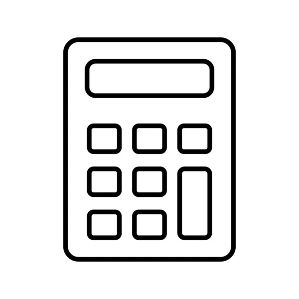 Hermosa línea calculadora icono negro — Vector de stock