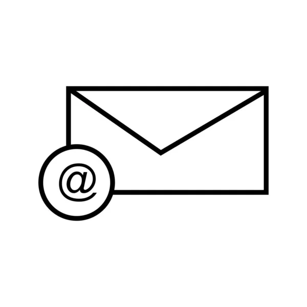 Bela linha de correio ícone preto —  Vetores de Stock