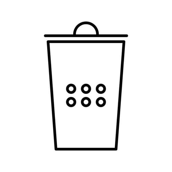 Hermoso reciclar bin línea negro icono — Vector de stock