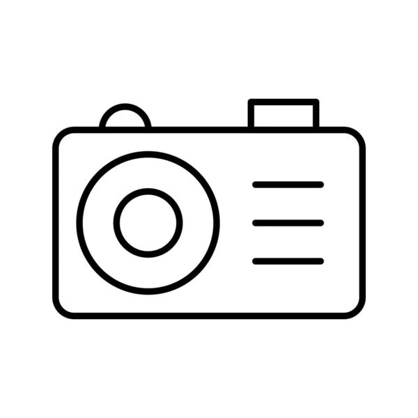 Mooie camera lijn zwart pictogram — Stockvector