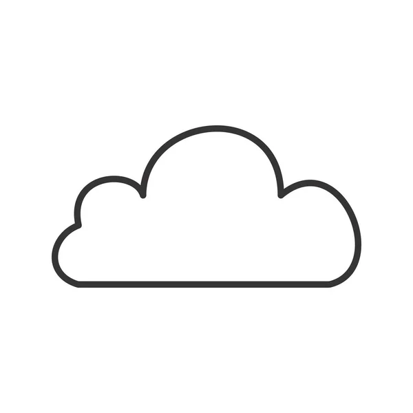 Hermosa línea de nube icono negro — Vector de stock