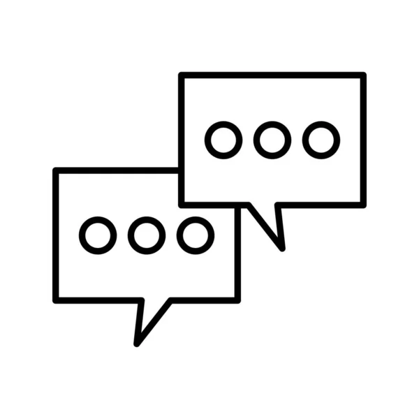 Belle double message bulles ligne icône noire — Image vectorielle