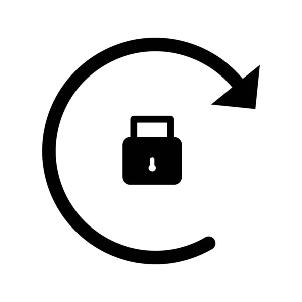 Orientamento Portrai sull'icona nera del glifo lucchetto — Vettoriale Stock