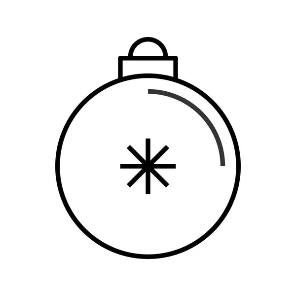 クリスマスボール美しい冬のライン黒のアイコン — ストックベクタ