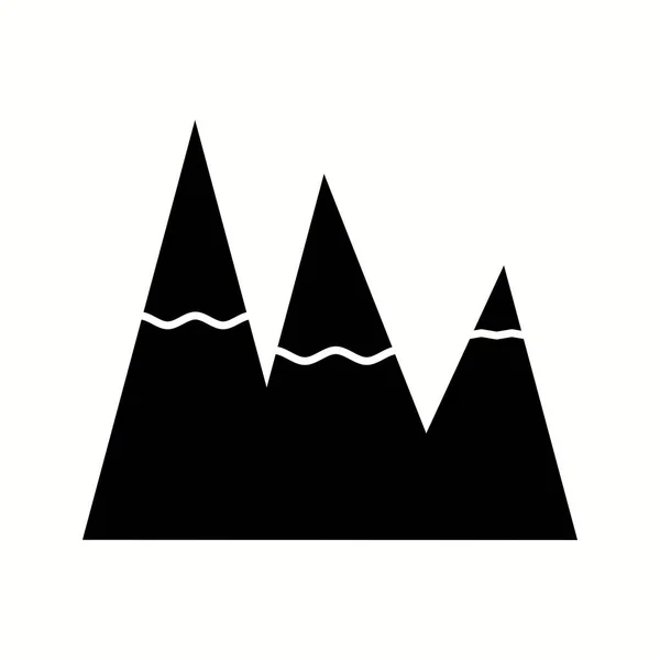 Gelo bonito topo montanha glifo preto ícone — Vetor de Stock