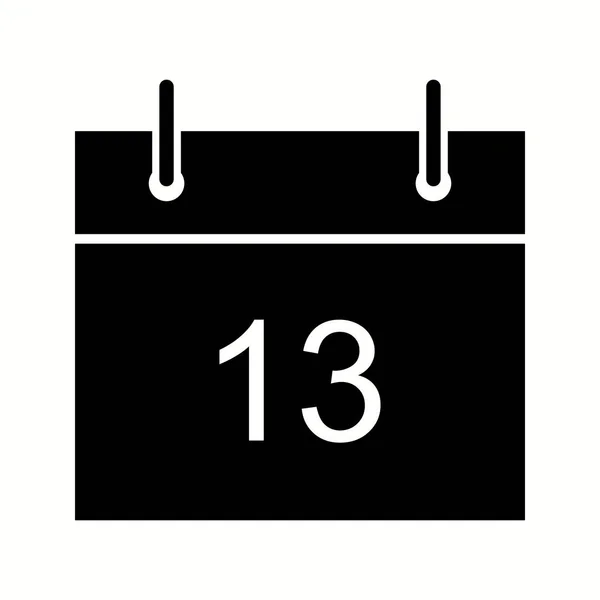 Όμορφη σήμανση ημερομηνίας γλύφου μαύρο εικονίδιο — Διανυσματικό Αρχείο
