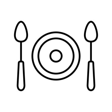 Yemek Satırı Siyah Simge