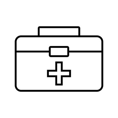 İlk yardım kutusu Çizgi Siyah Simge