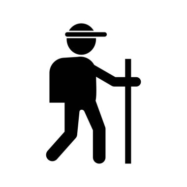 Trekking Glyph siyah simgesi