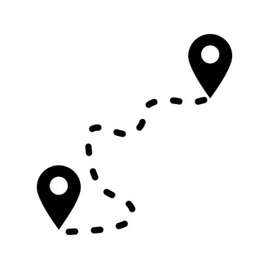 Mesafe Glyph Siyah Simge