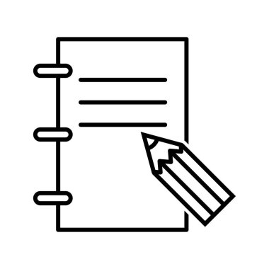 not defteri Çizgi siyah simgesi