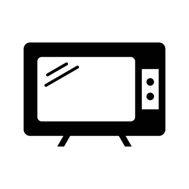 Televizyon glyph siyah simgesi 
