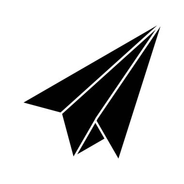 Kağıt düzlem glyph siyah simgesi 