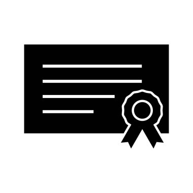 Diploma glyph siyah simgesi 