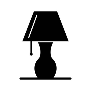 Güzel masa lambası glyph siyah simgesi
