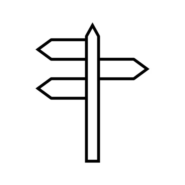 Straßenschild Linie schwarzes Symbol — Stockvektor
