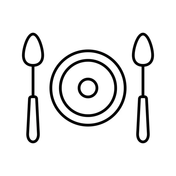 Étkezési vonal fekete ikon — Stock Vector