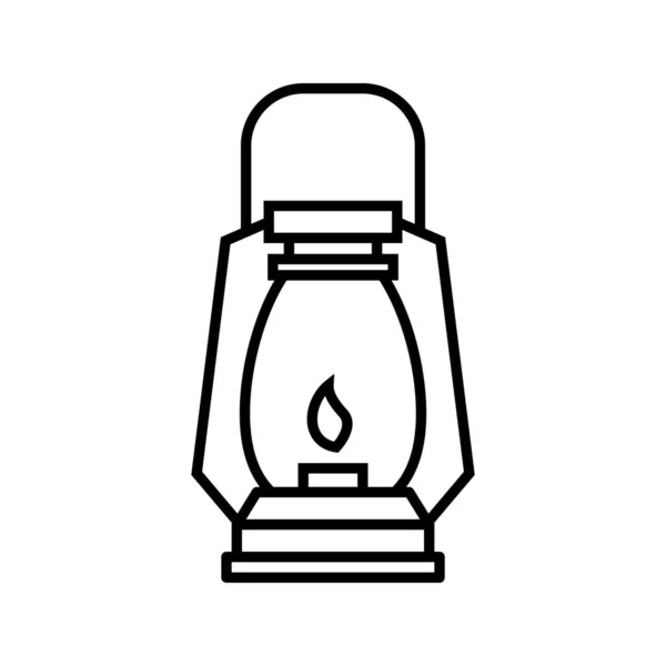 Línea de lámpara de gas Icono Negro — Vector de stock