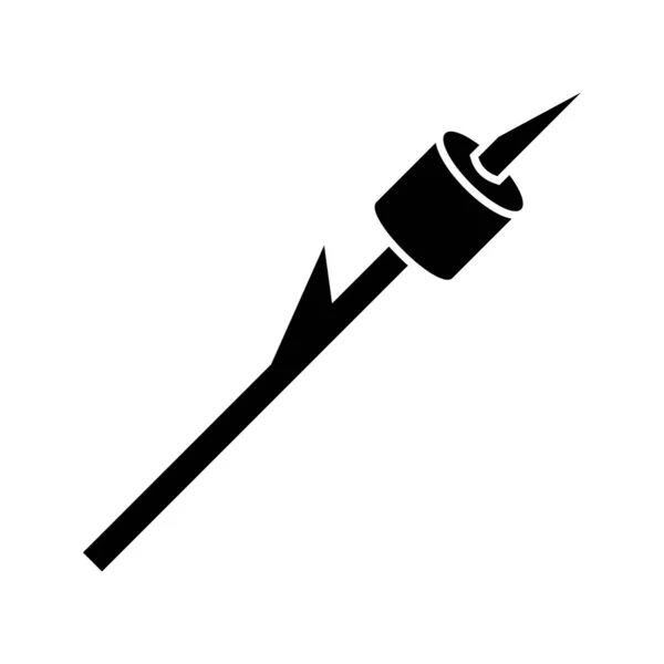 Marshmallow assado Glyph ícone preto — Vetor de Stock